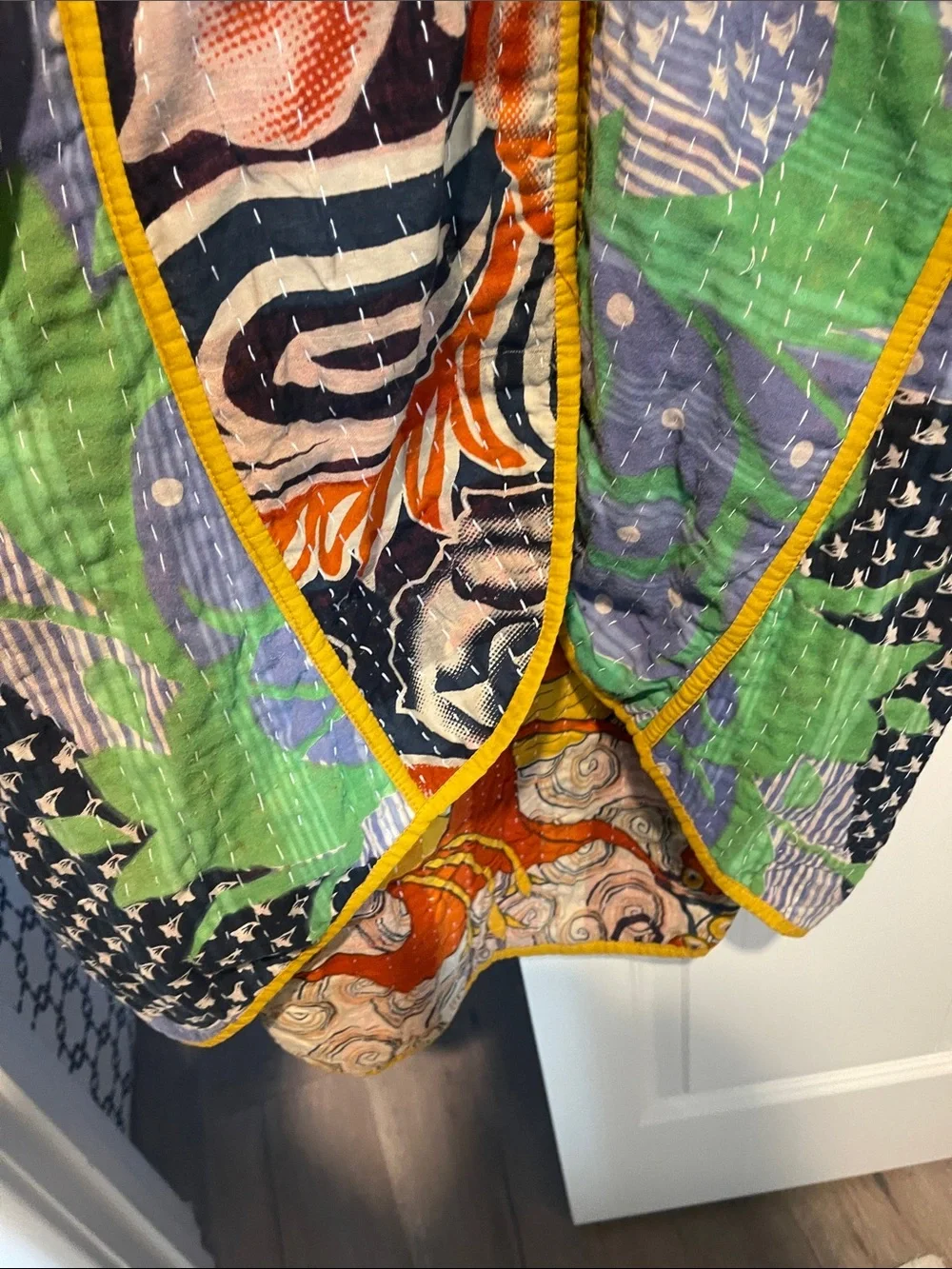Quilted Patchwork reversible Kantha jacket.